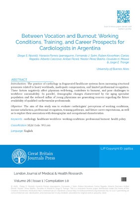 Between Vocation and Burnout: Working Conditions, Training, and Career Prospects for Cardiologists in Argentina